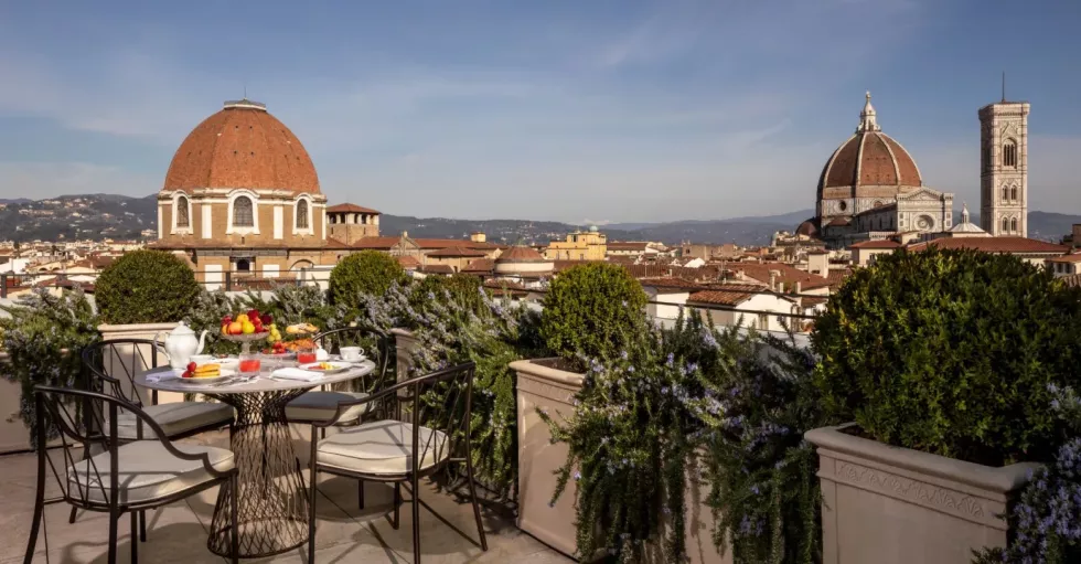 Tivoli palazzo gaddi guest room presidential suite inroom dining breakfast terrace 1920x1000